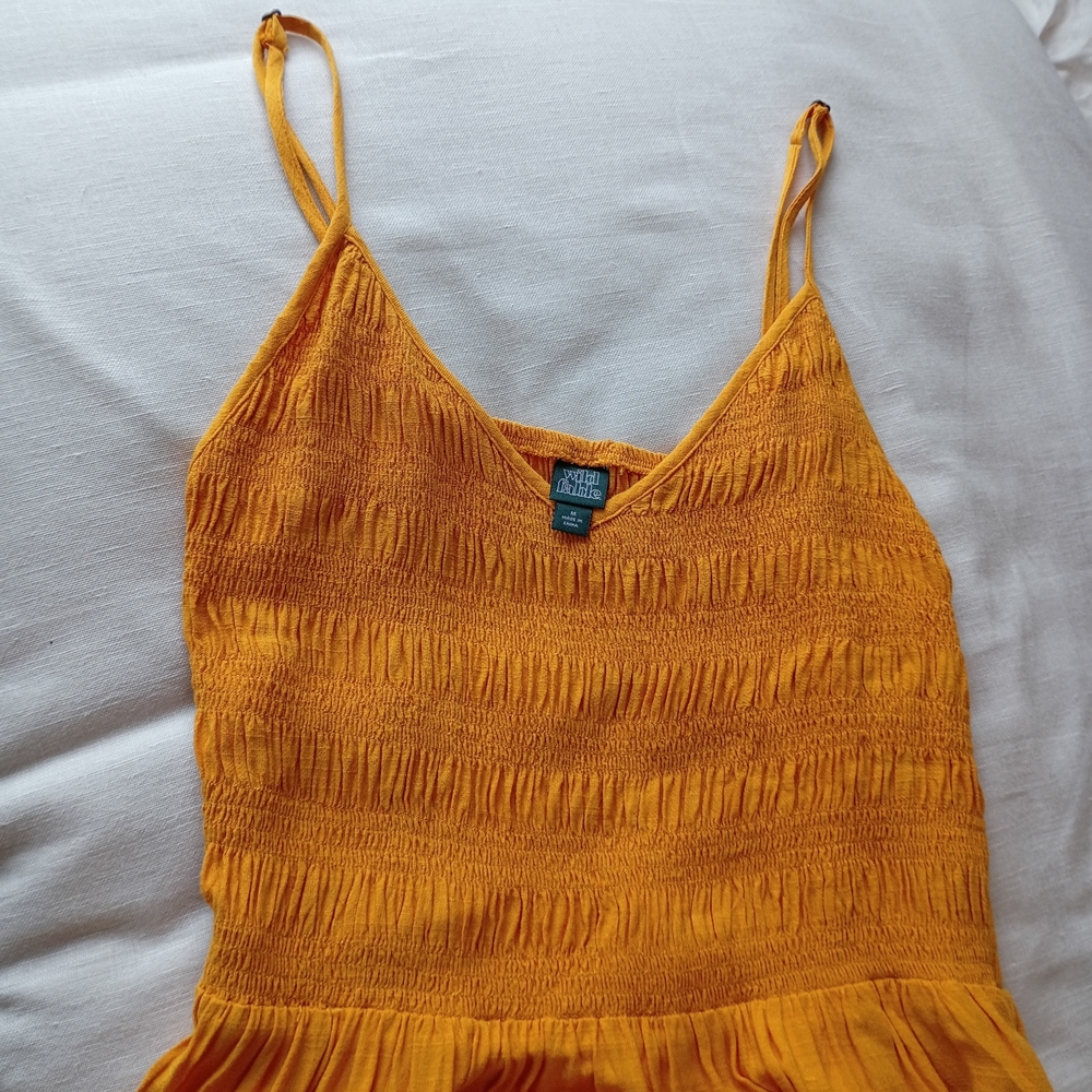 wild fable Spaghetti-Strap Midi Dress in Mustard Yellow - Picture 2 of 15